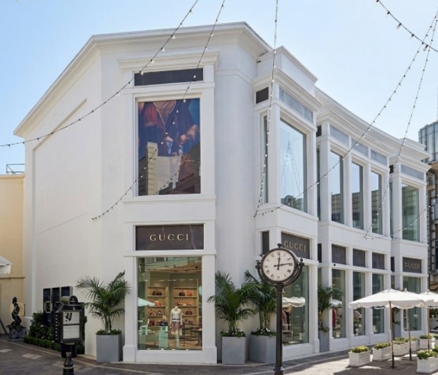 MEP engineering for luxury retail architects – Gucci Grove Main Store 8,990-square-foot, two-story luxury retail renovation at The Grove in Los Angeles.