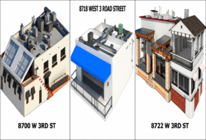 Electrical engineering for commercial architects – utility service upgrades for 8700 West 3rd Street, 8713 West 3rd Street, and 7627 Sunset Boulevard in Los Angeles, California.