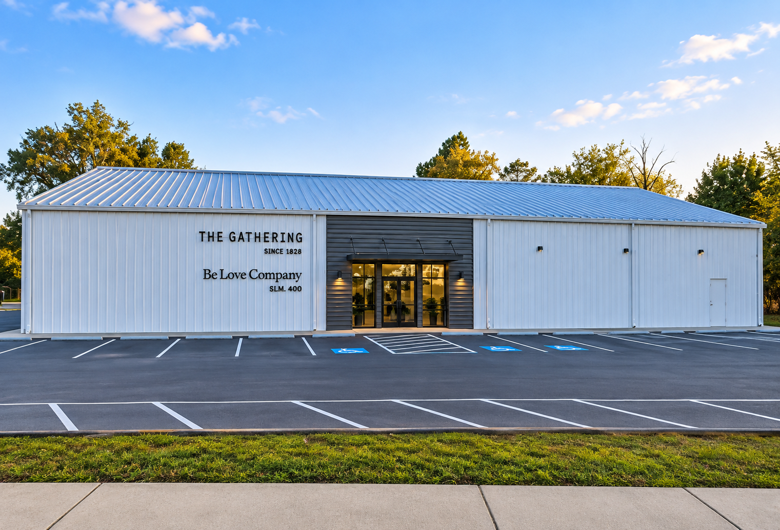 MEP engineering for church architects – The Gathering Church 12,000-square-foot new-construction metal building in Roseville, Georgia, with mechanical, electrical, and plumbing design.